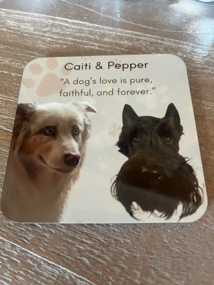 Customised coaster and keyring printing. “Forever my best friend”.