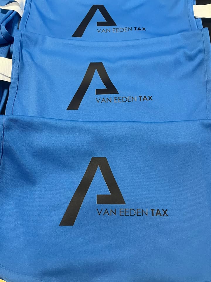 Hockey bibs with DTF prints and reward stickers. Thanks Azaan van Eeden for your continued support.